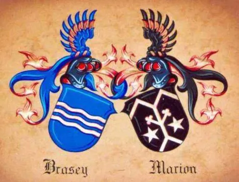 Deux blasons avec les mots drassy et nation. Deux blasons avec les mots drassy et nation.